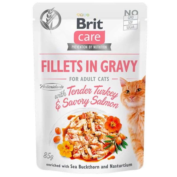 BritCare Cat Fillets in gravy PavoSalmon 85gr
